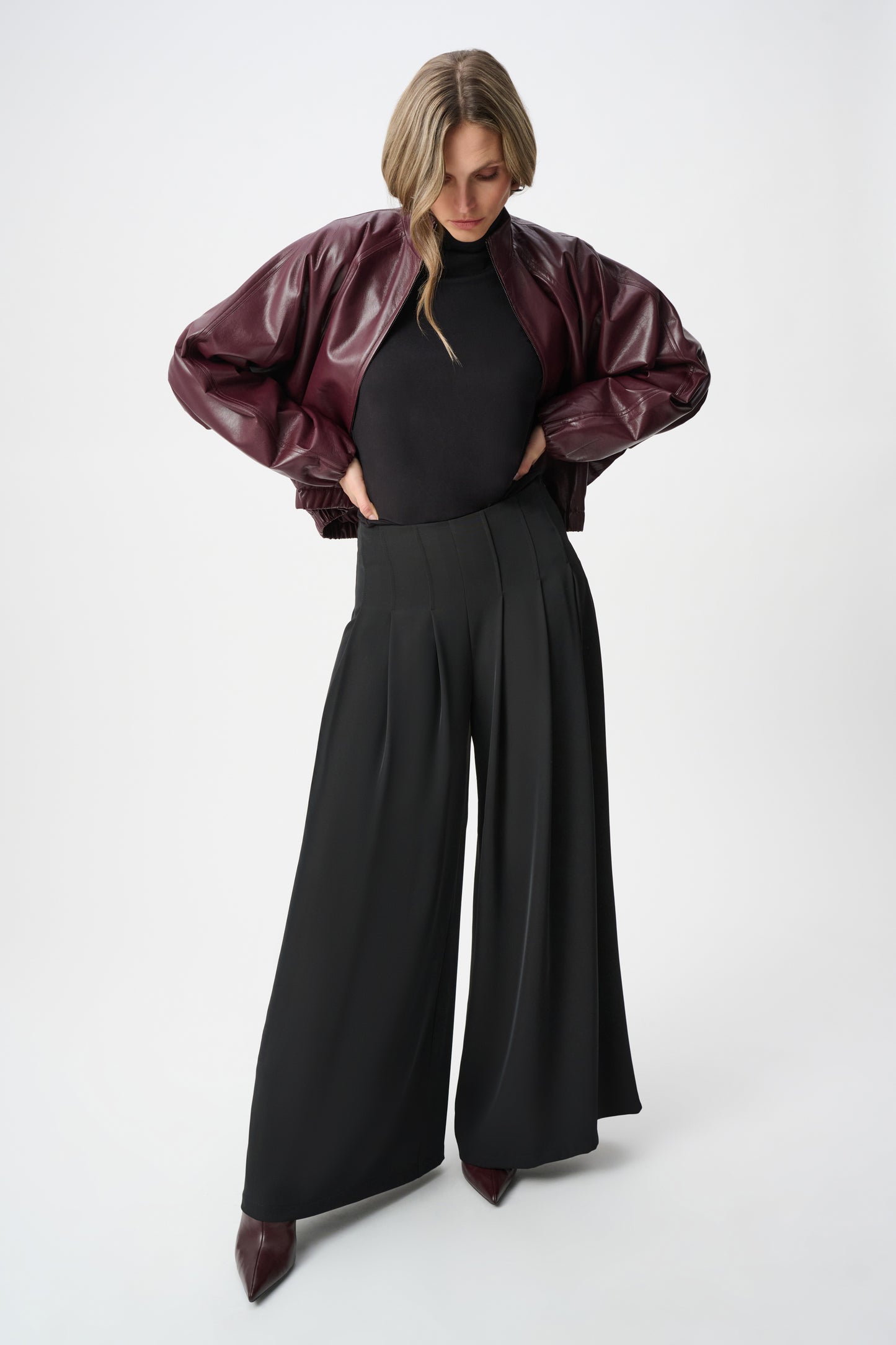 Chaqueta bomber de cuello medio rojo burdeos 263971