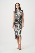 Vestido cruzado animal print blanco con negro 264051