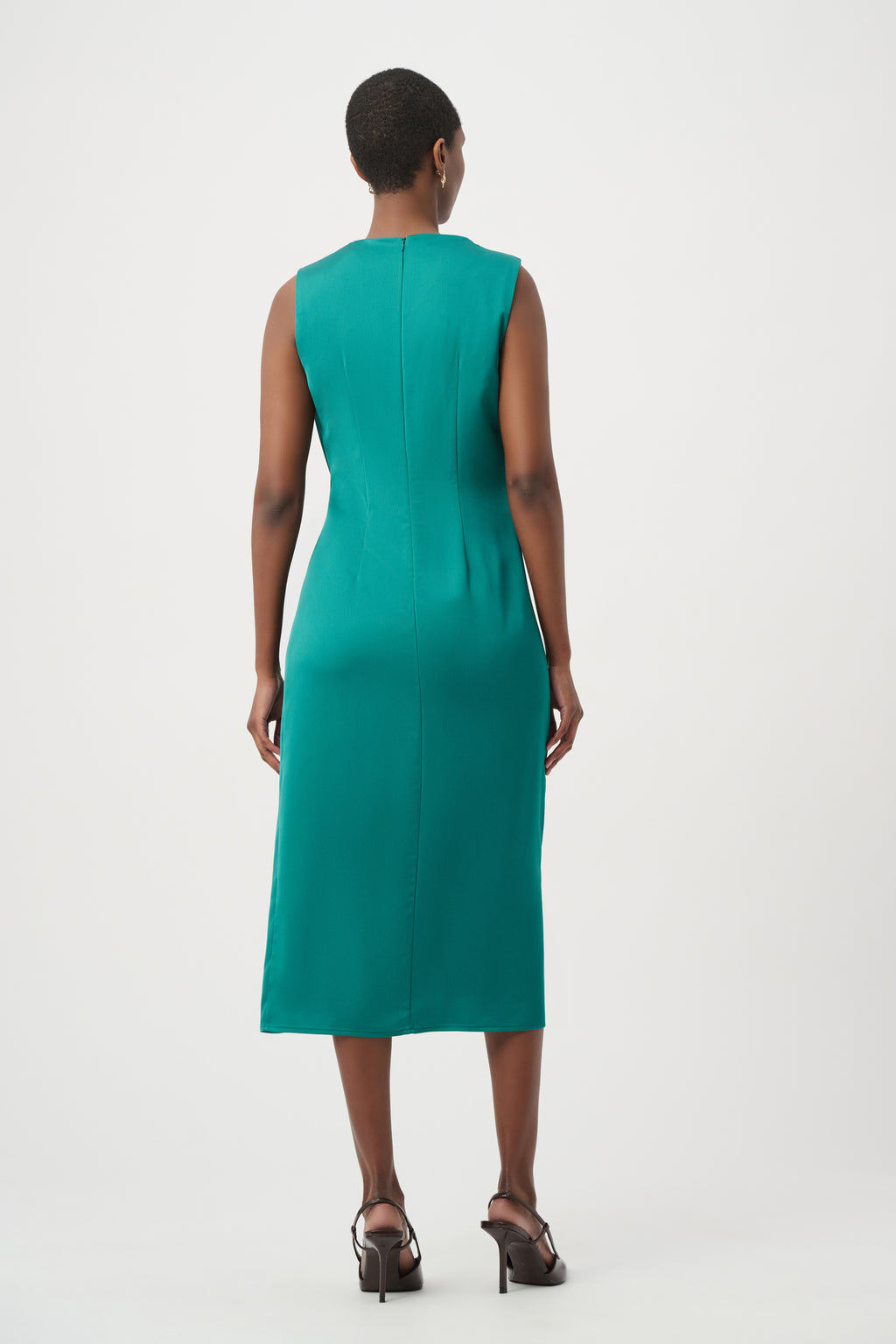 Vestido de tubo detalle en cintura verde opulento 264066
