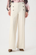 Pantalones de pierna ancha estilo marinero beige 264087