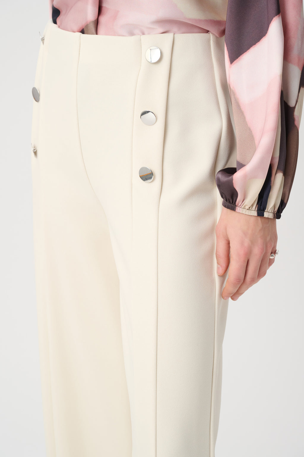 Pantalones de pierna ancha estilo marinero beige 264087