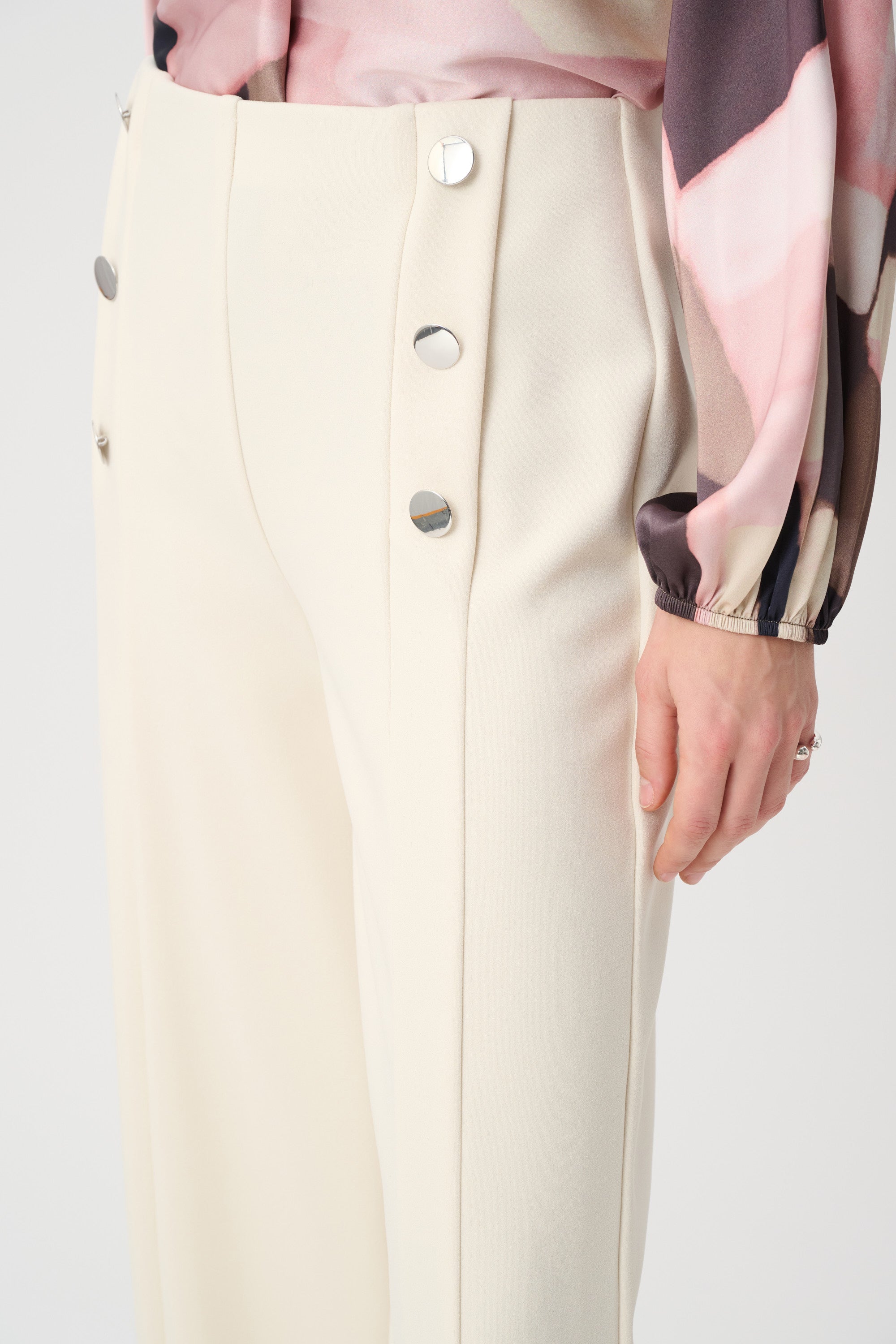 Pantalones de pierna ancha estilo marinero beige 264087