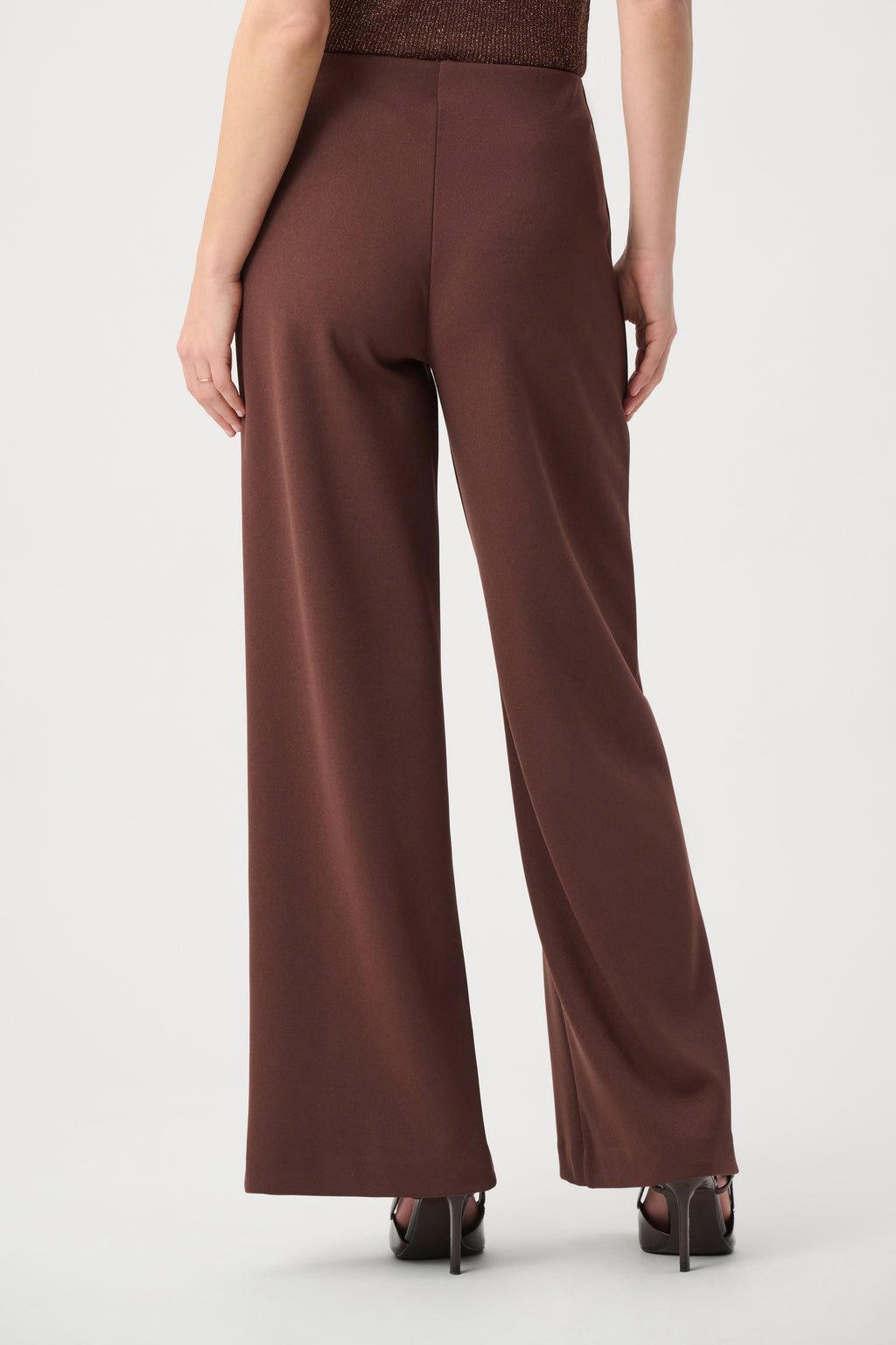Pantalón de pierna ancha estilo marinero café 264087