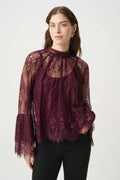 Blusa de encaje floral rojo baya 264098