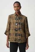Chaqueta con estampado abstracto negro y oro 264127