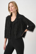 Blazer corto con flecos negro 264128