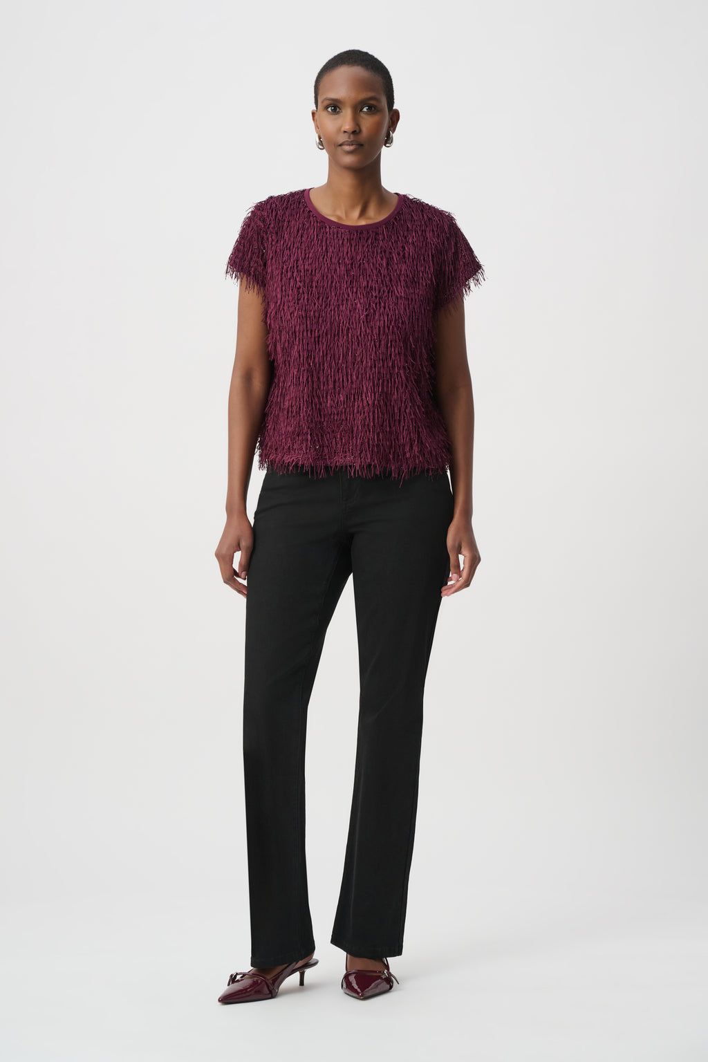 Top de flecos rojo baya 264208