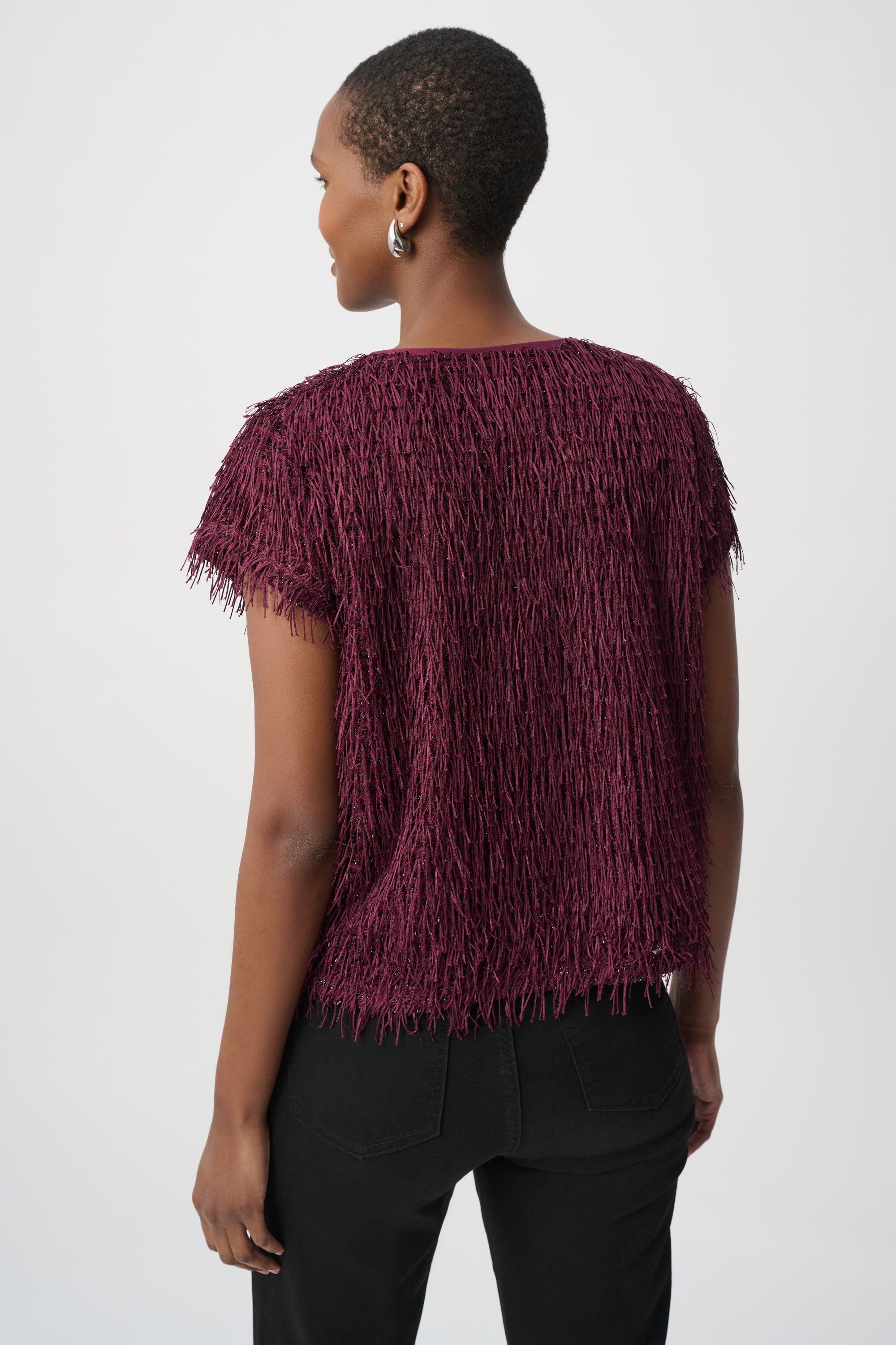 Top de flecos rojo baya 264208