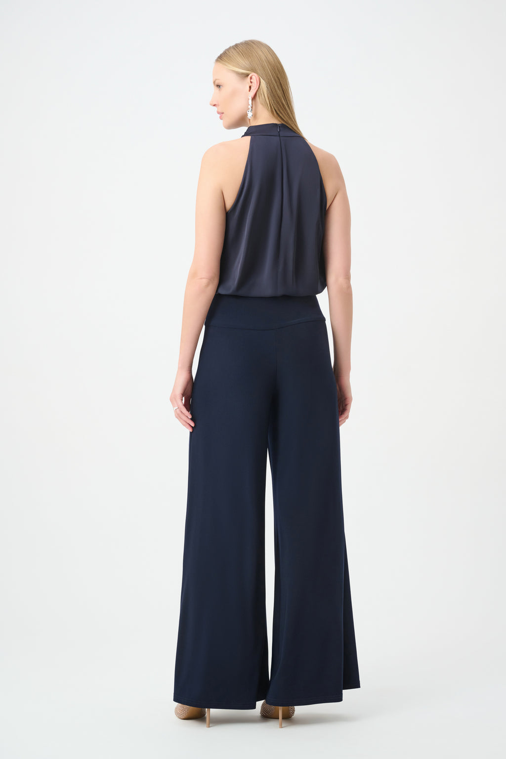Jumpsuit con cuello halter azul marino 264728