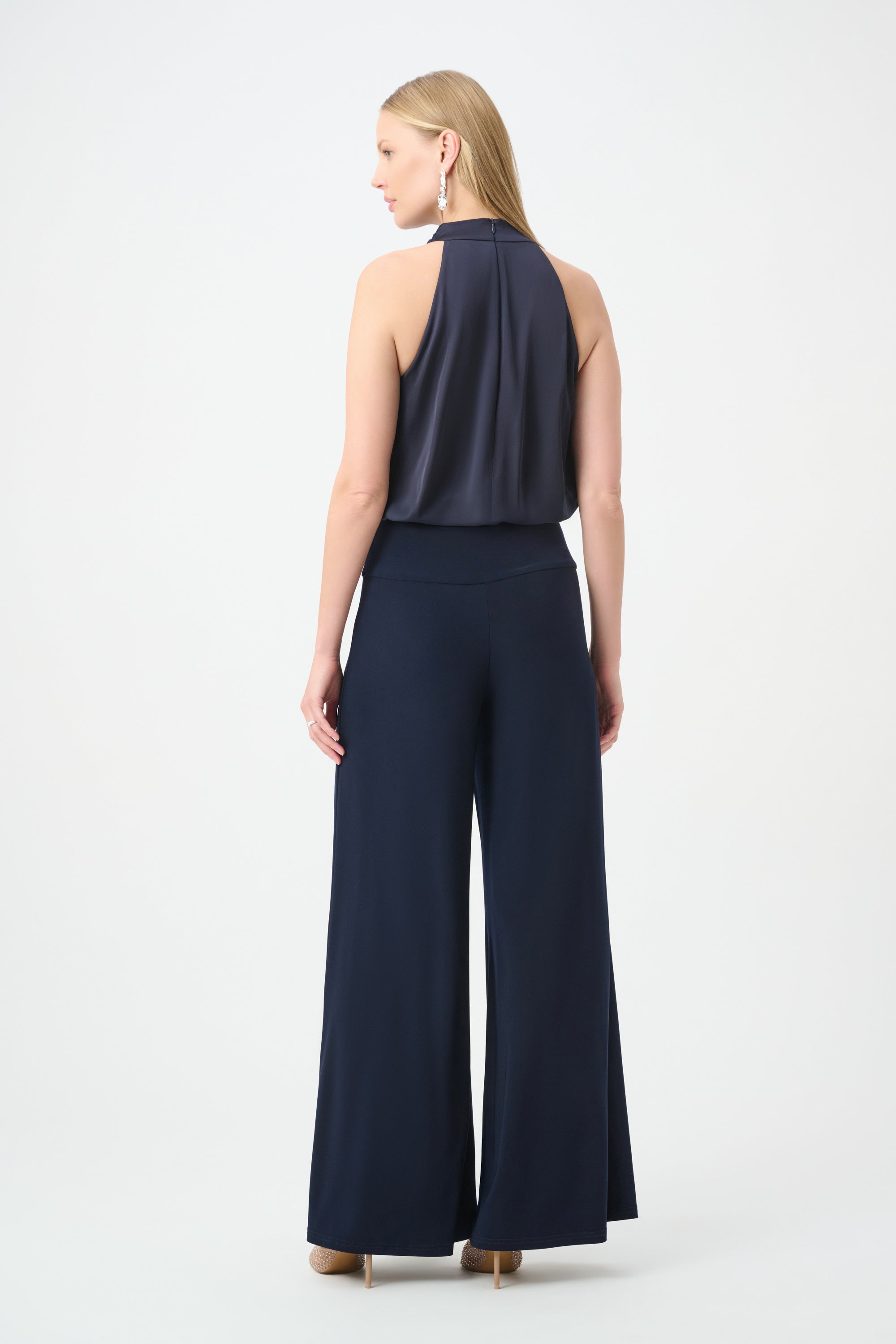 Jumpsuit con cuello halter azul marino 264728