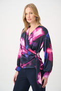 Top cruzado con estampado floral rosa y azul 264733