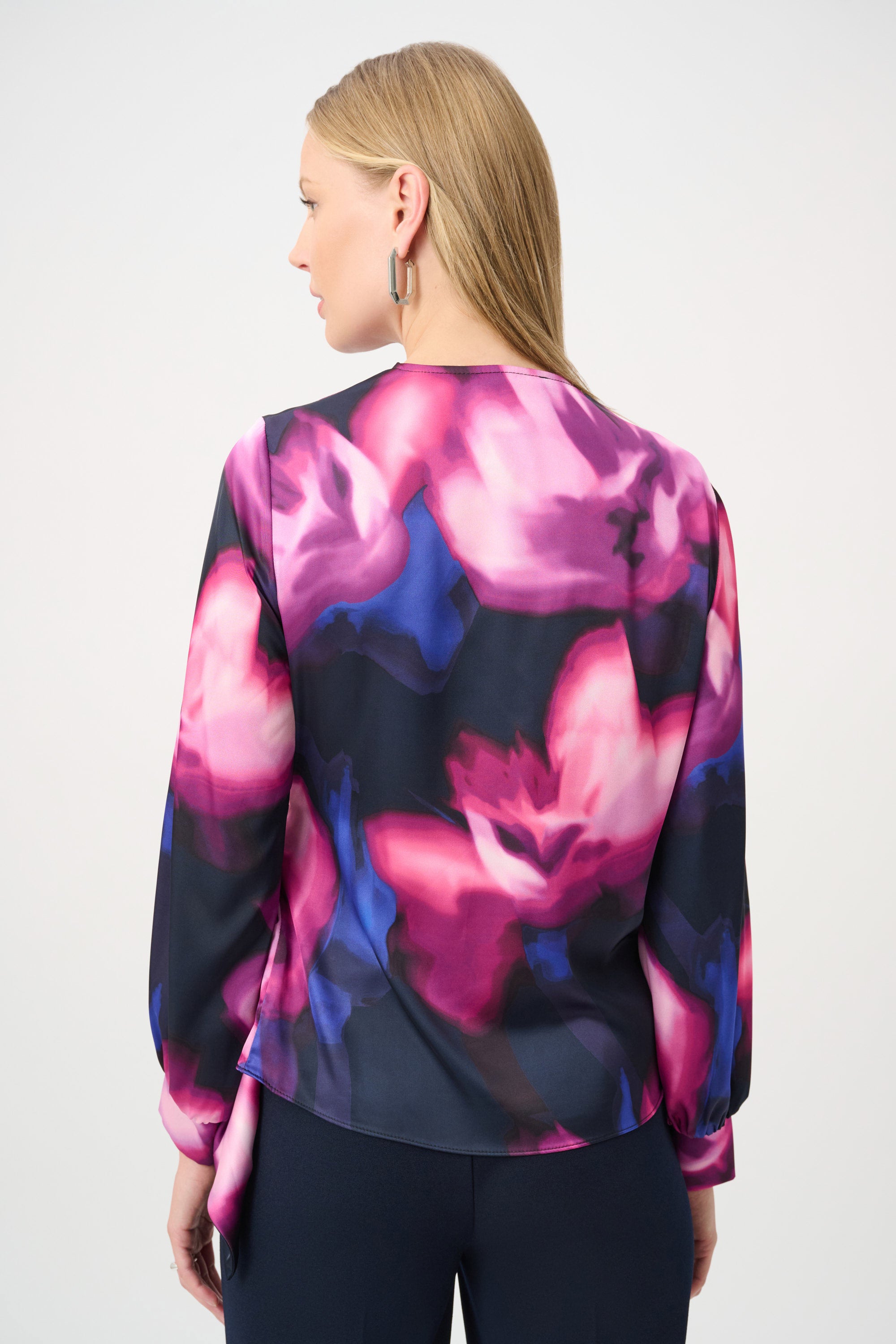 Top cruzado con estampado floral rosa y azul 264733