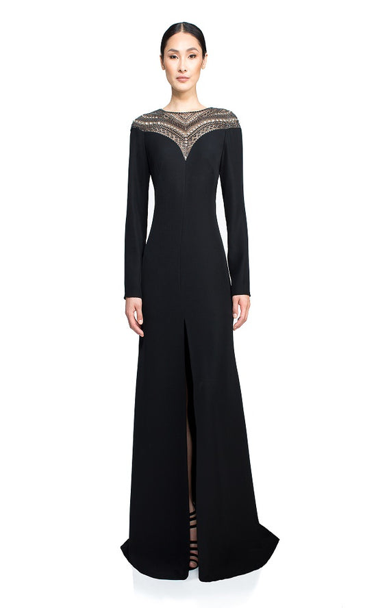 Vestido negro escote de corazon pronunciado con prederia ALG16643LQ DIBRA