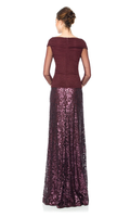 Vestido tinto bordado con lentejuelas y escote entrelazado AOT1487L