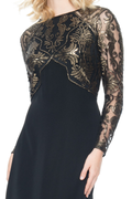 Vestido negro con lentejuelas doradas APU2132LX DIBRA