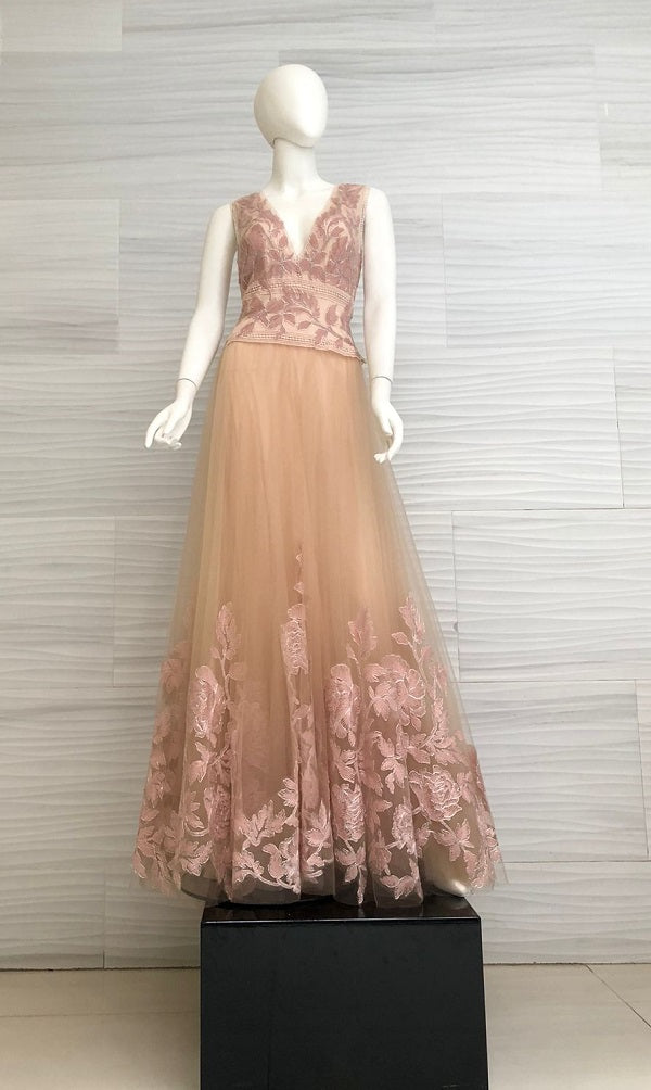 Vestido de tul rosa seco ATI17371L