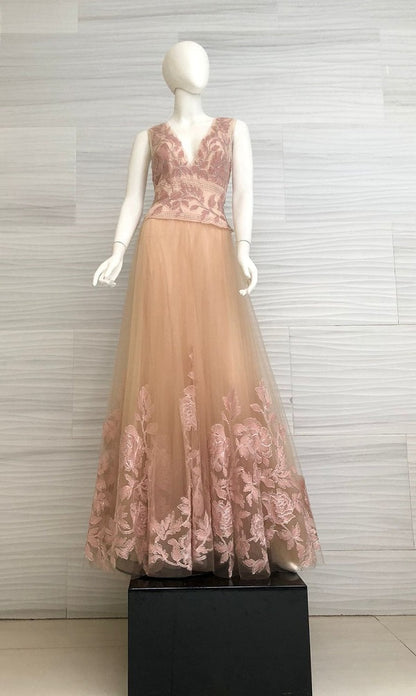 Vestido de tul rosa seco ATI17371L
