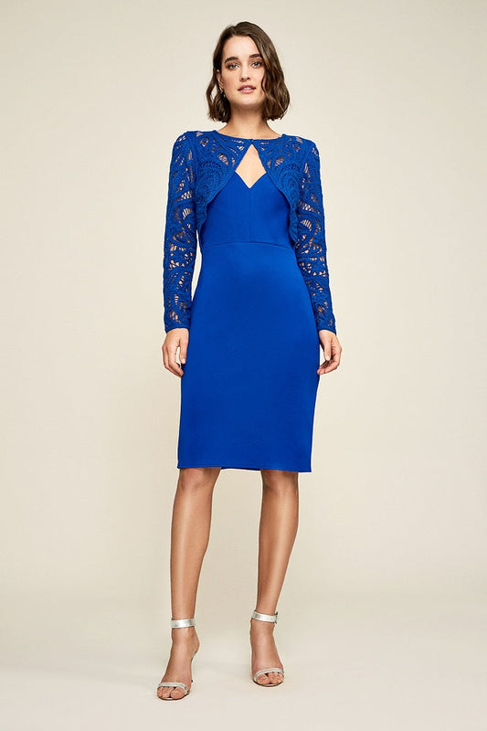 Vestido de coctel con superposición de ganchillo BCM18260MQ