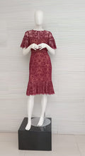 Vestido de tul bordado tinto BEI18930M