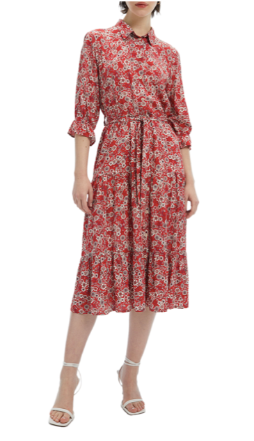 Vestido camisero de flores 238403