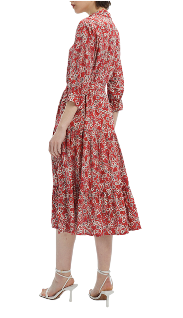 Vestido camisero de flores 238403