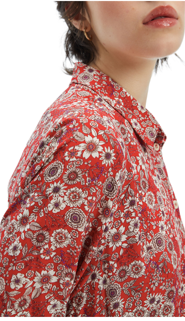 Vestido camisero de flores 238403