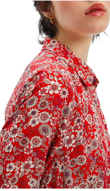 Vestido camisero de flores 238403