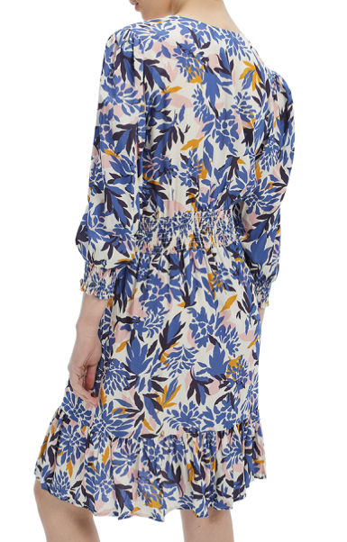 Vestido azul estampado plantas 238311
