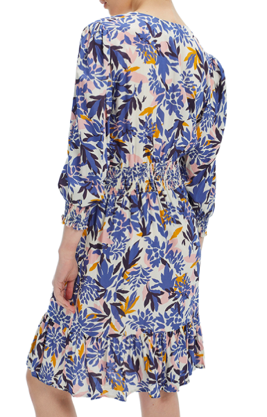 Vestido azul estampado plantas 238311