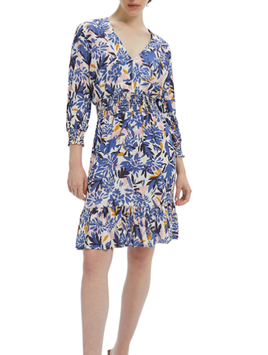 Vestido azul estampado plantas 238311
