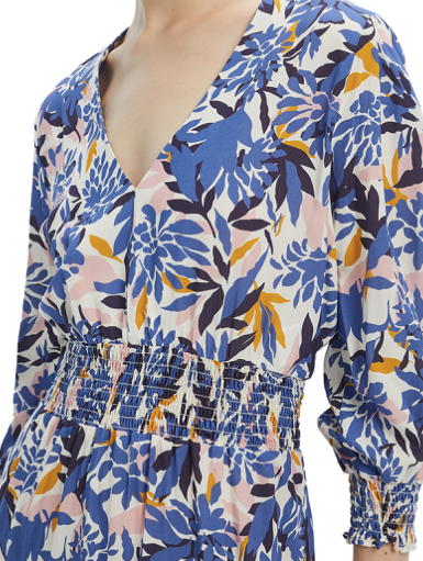 Vestido azul estampado plantas 238311