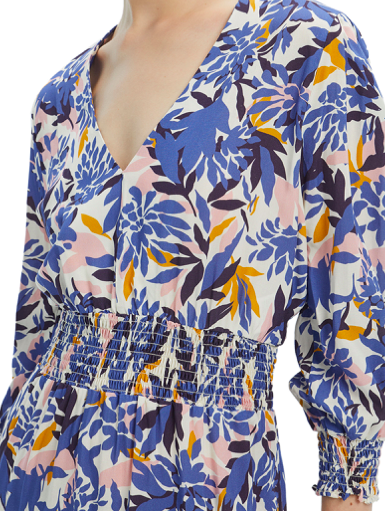 Vestido azul estampado plantas 238311