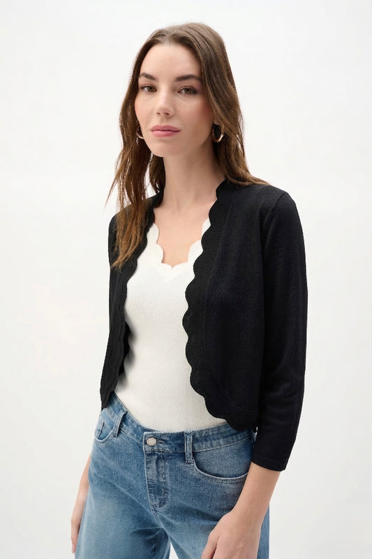 Bolero ajustado de punto negro 262923