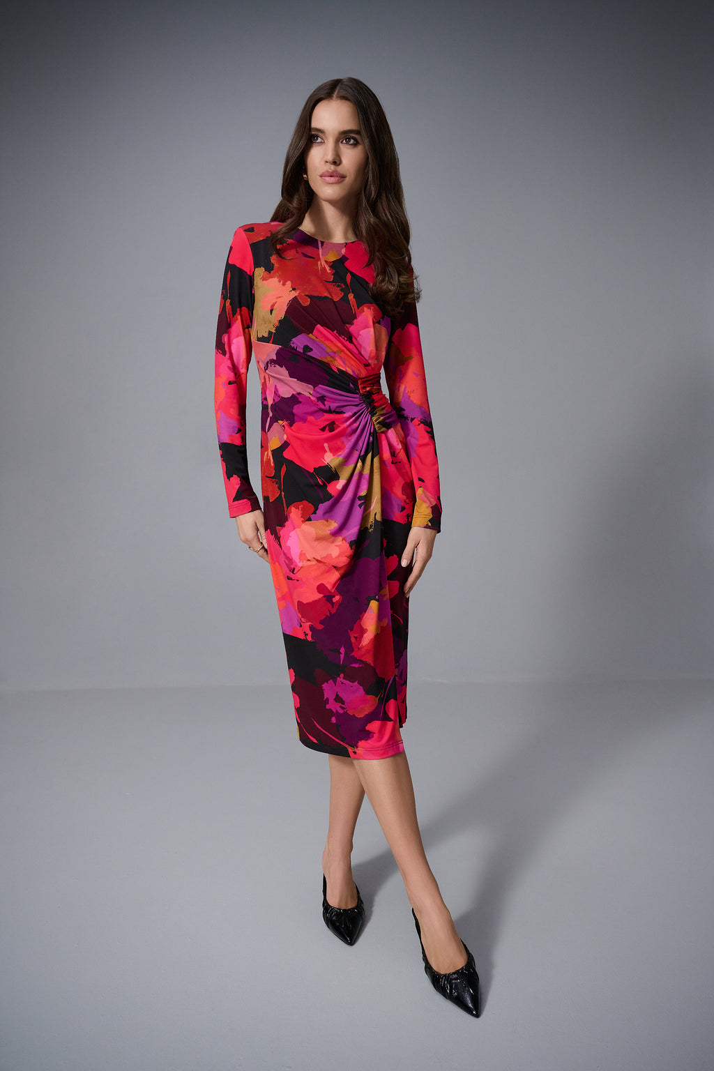 Vestido de tubo con estampado floral multicolor 253279