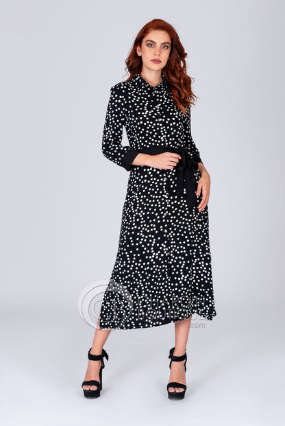 Vestido negro con puntos 201387 Joseph Ribkoff