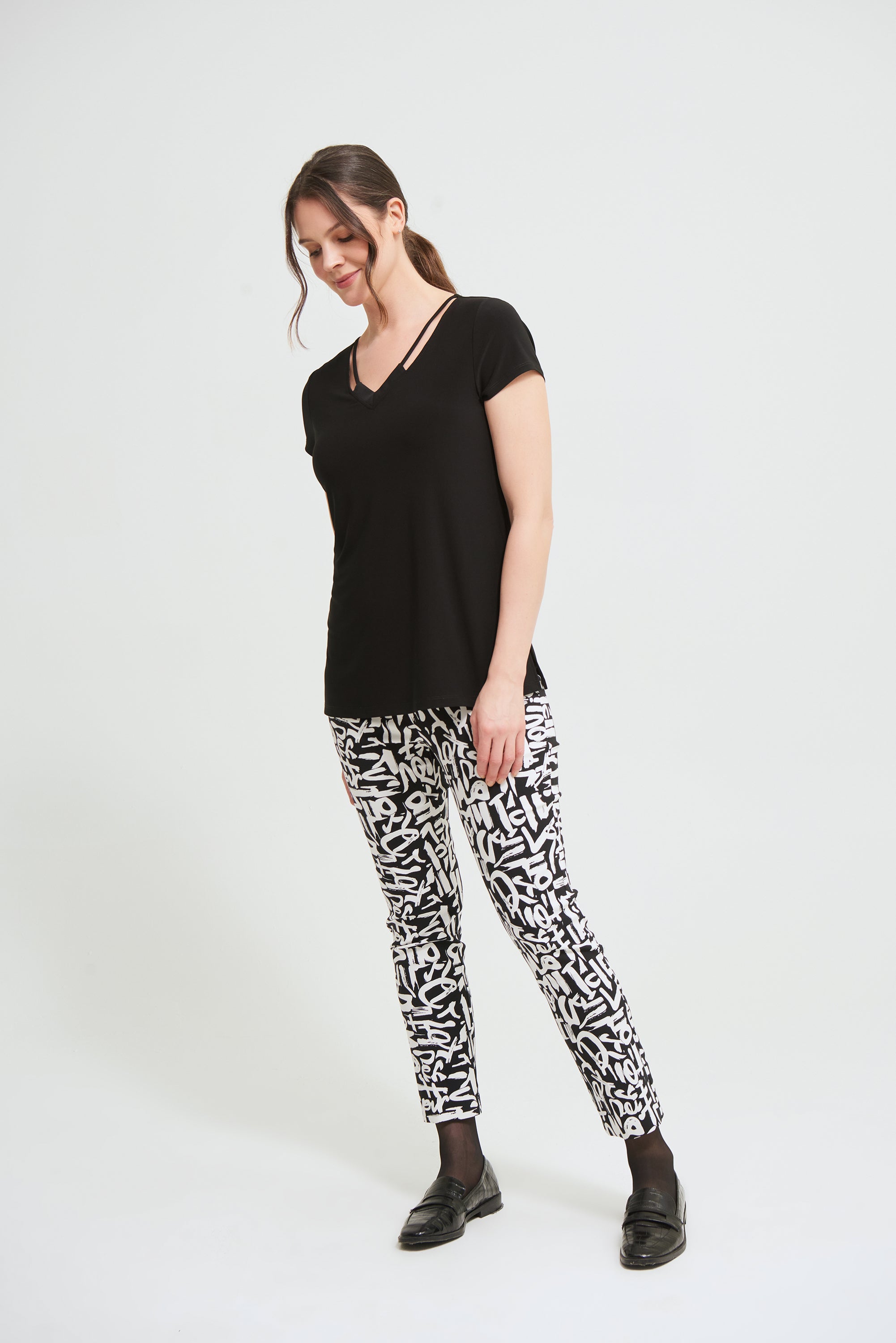 Pantalón 213696 Joseph Ribkoff - Blanco/Negro