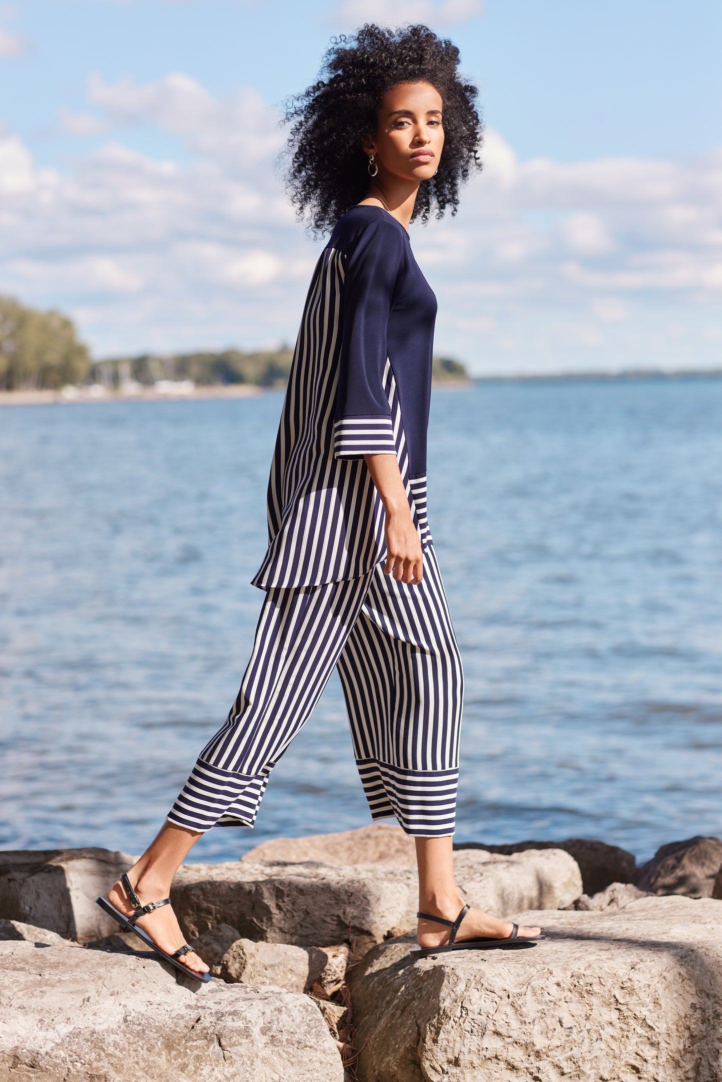 Falda pantalón de rayas 221341