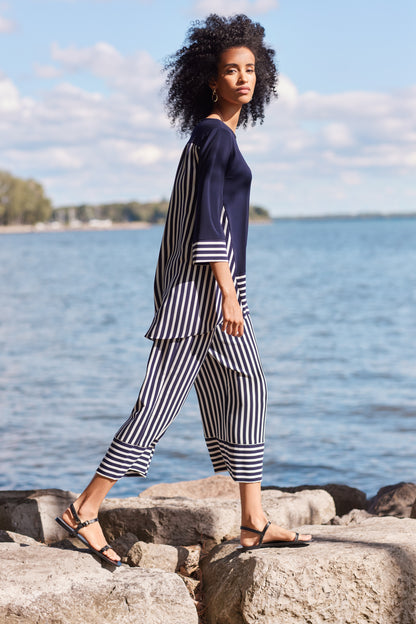 Falda pantalón de rayas 221341