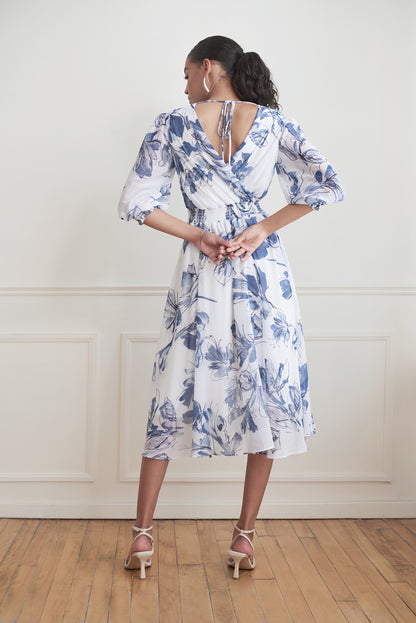 Vestido blanco con flores 221344 Joseph Ribkoff