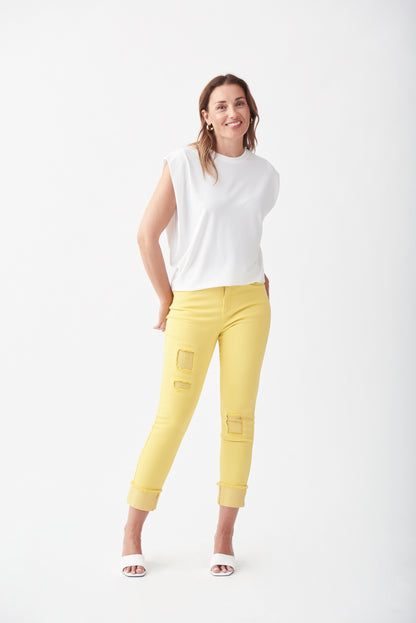 Jeans capri amarillo 221918