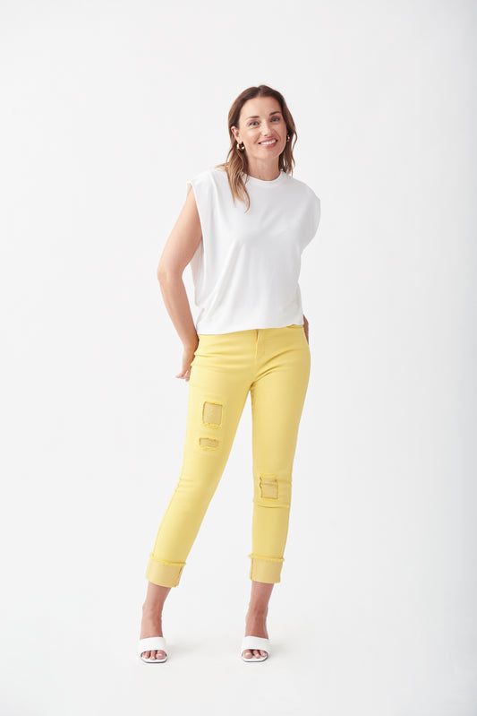 Jeans capri amarillo 221918
