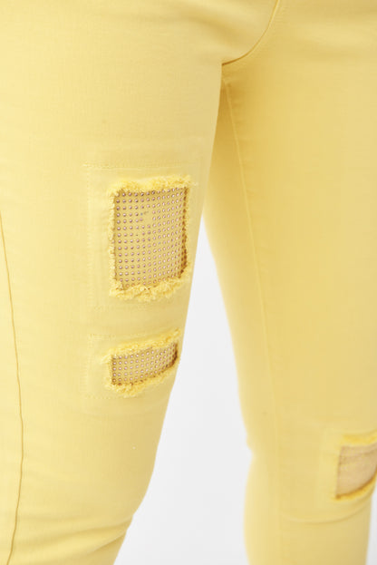 Jeans capri amarillo 221918