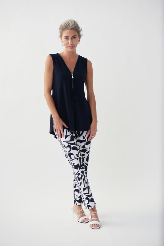 Pantalón capri blanco y negro 222011