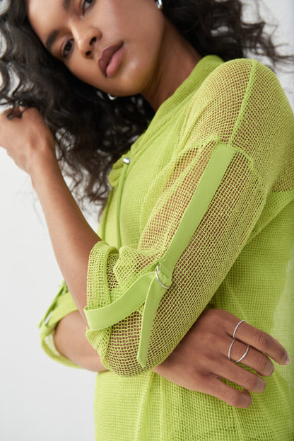 Blusón de red verde margarita 222024