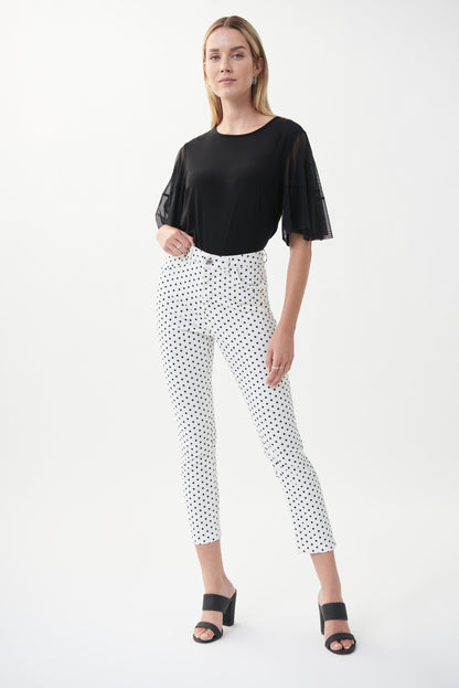 Jeans capri blancos con puntos 222919
