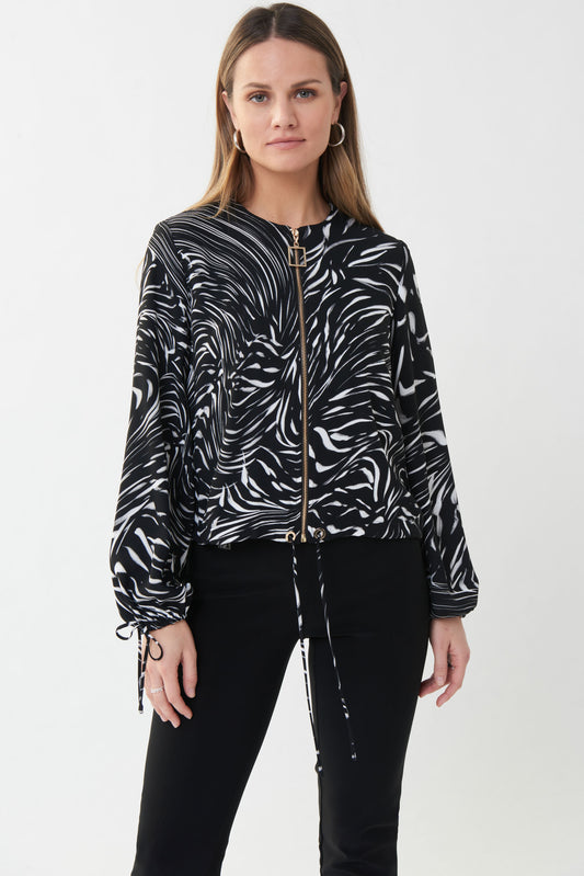 Chaqueta animal print blanco y negro 223035