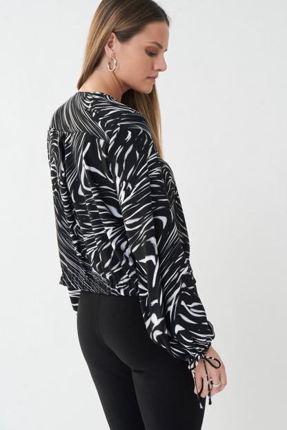 Chaqueta animal print blanco y negro 223035