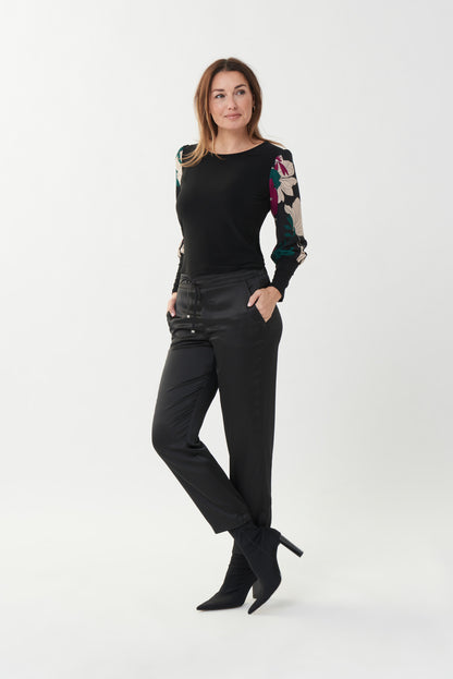 Pantalón negro satinado 223067