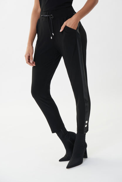 Pantalón negro franja ecopiel 223092