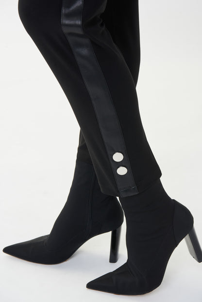 Pantalón negro franja ecopiel 223092